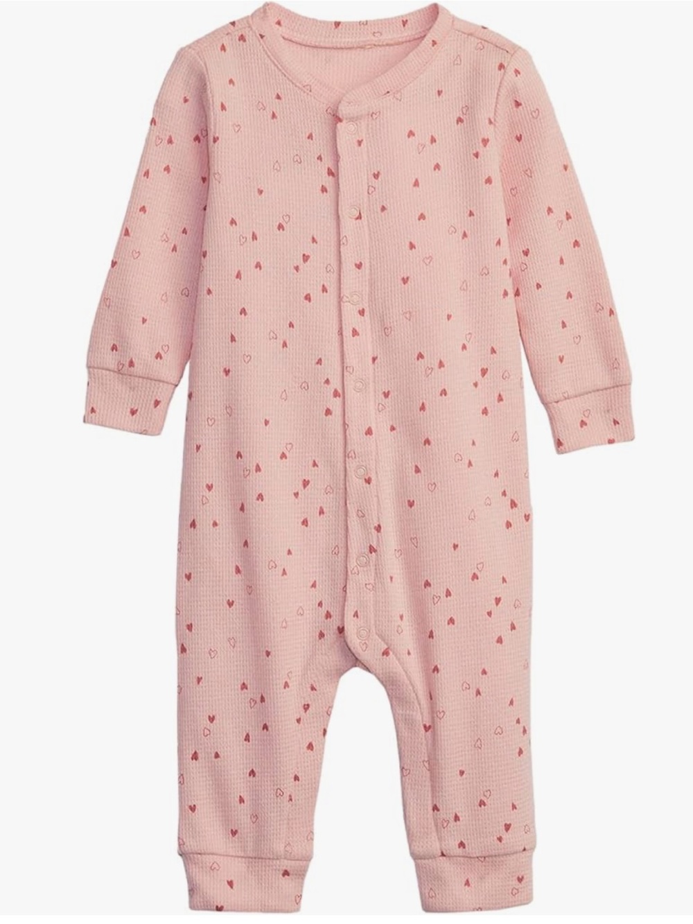Baby Gap Romper Onesie, Pink Hearts, 100% Cotton, Soft Thermal, Girl Gift 0 - 3
